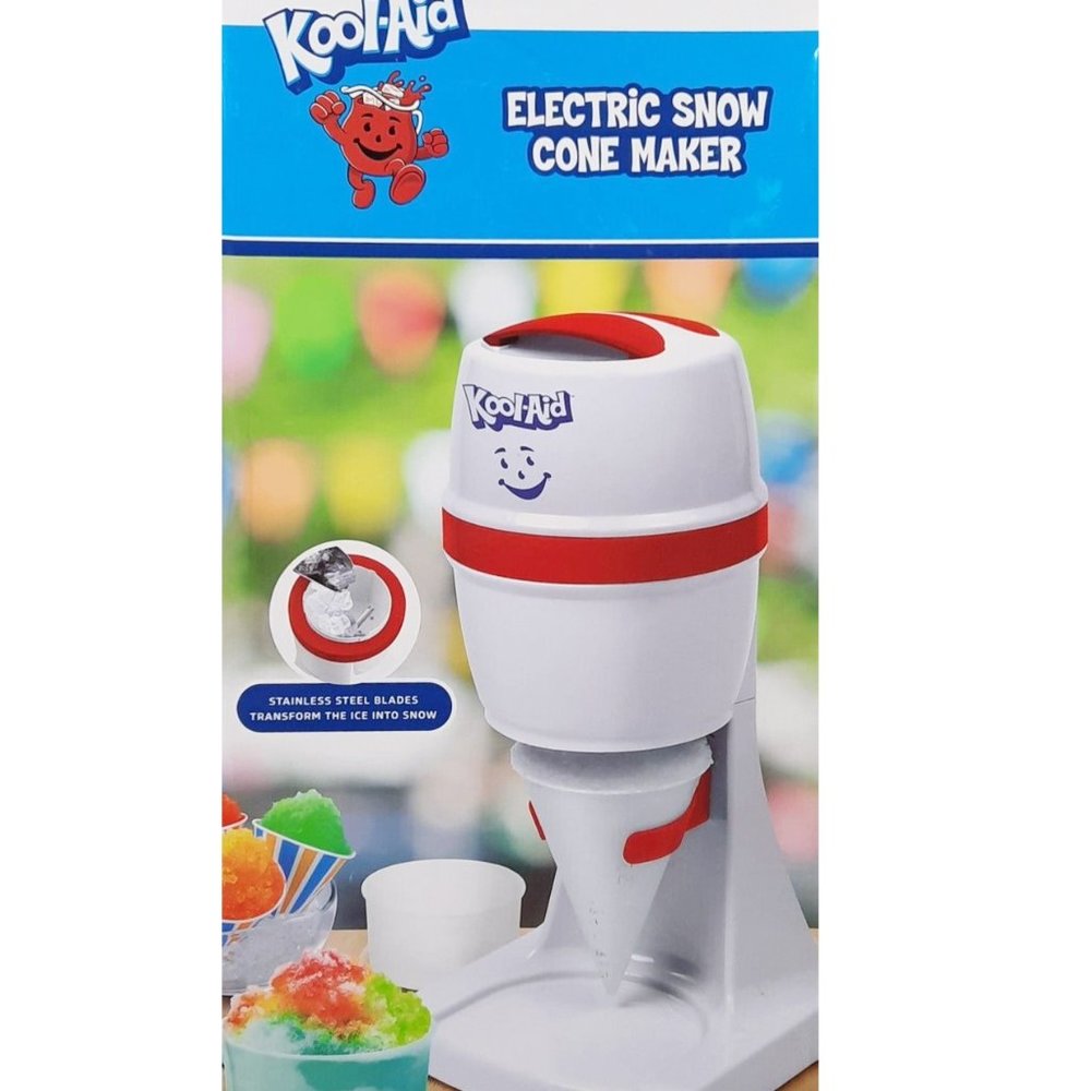 Kool Aid Electric Snow Cone Maker Ice Shaver Red Kids Tasty Ice Treat Snacks